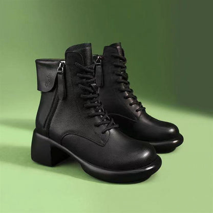 Bottines à Lacets en Cuir Élégantes – L’Équilibre Parfait entre Style et Confort