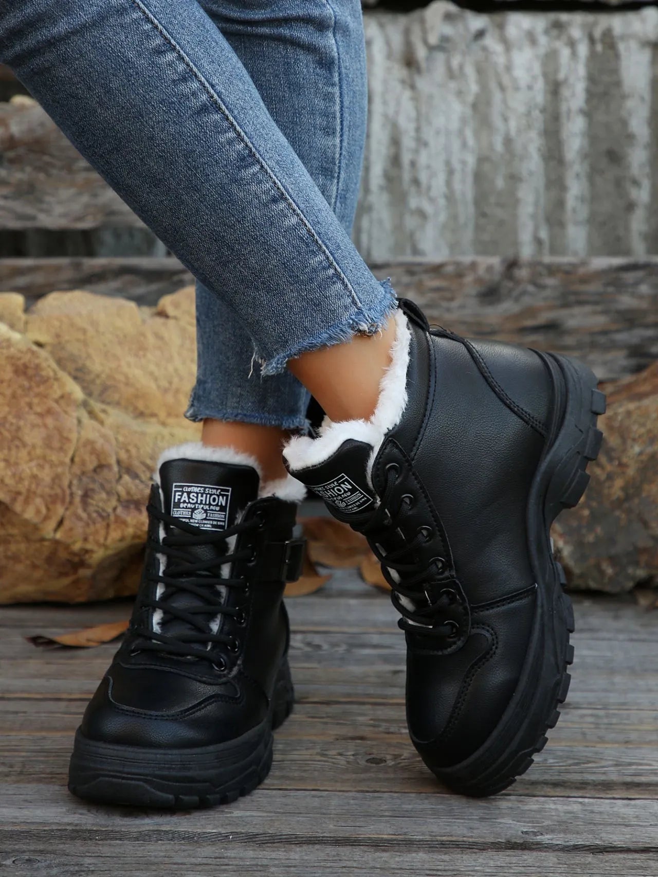 Bottes Mi-Mollet Fourrure Femme