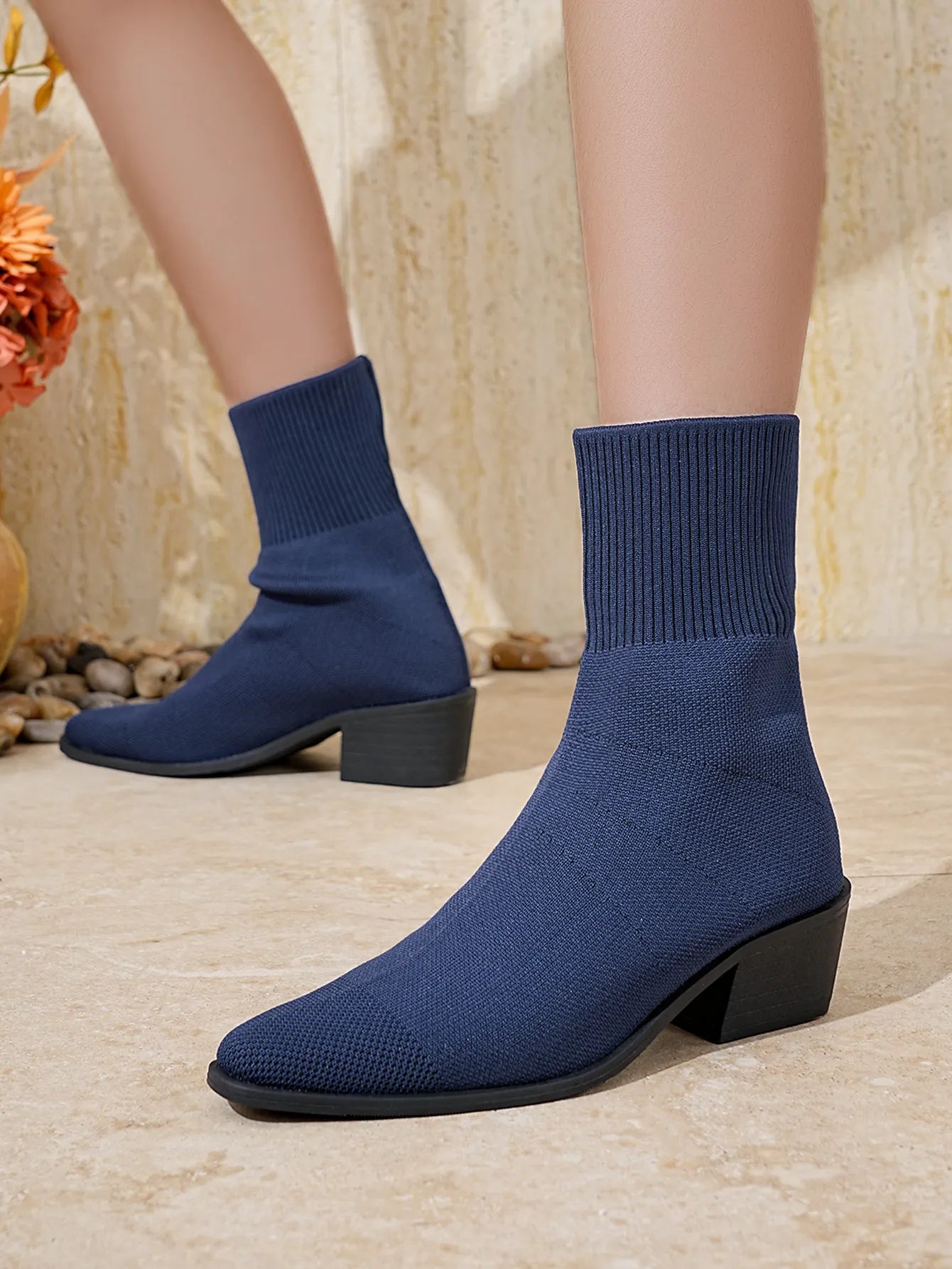 Bottines tendance à effet chaussette