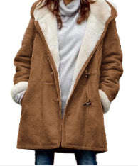 Manteau coupe-vent mi-long pour femme, haut chaud