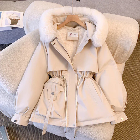 Manteau d'hiver pour femme, doublé de coton