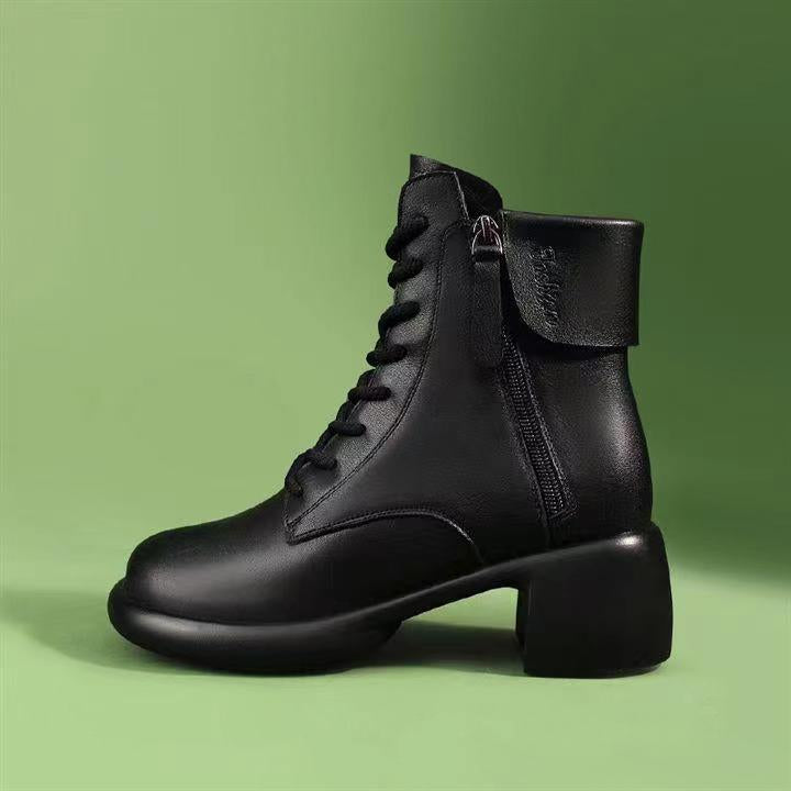Bottines à Lacets en Cuir Élégantes – L’Équilibre Parfait entre Style et Confort