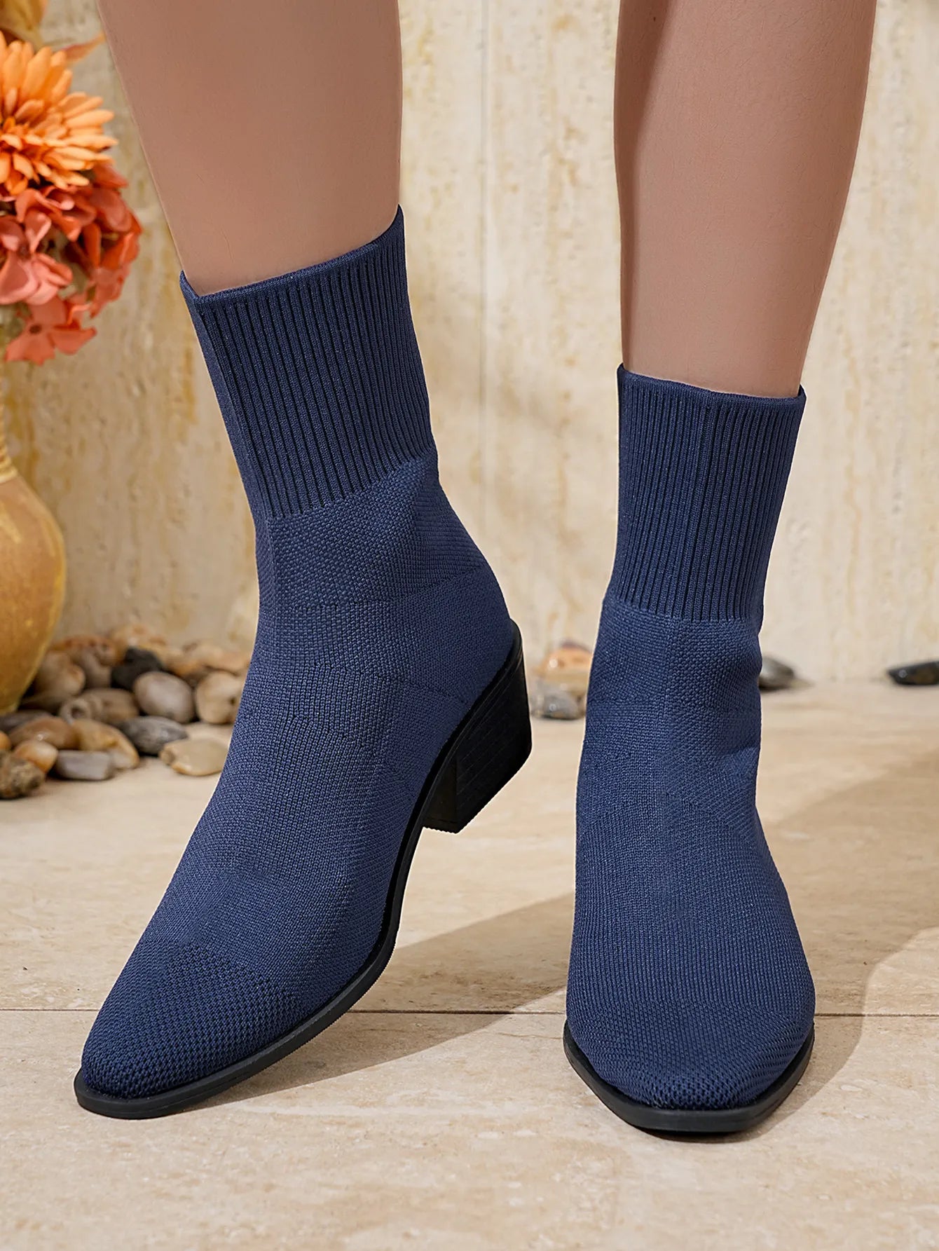 Bottines tendance à effet chaussette